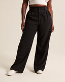 High Waist Straight Trousers With Pockets Wide Leg Casual Suit Pants For Women - AL MONI EXPRESS