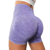 High-waisted Hip-lifting Fitness Pants Solid Color Quick-drying Tight Running Sports Yoga Shorts Women - AL MONI EXPRESS