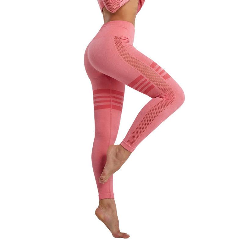 Hollow Mesh Breathable Yoga Pants - AL MONI EXPRESS