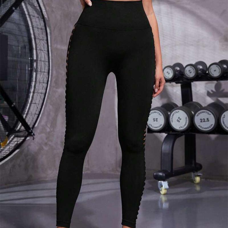 Hollow Tie Dye Printed Yoga Pants High Waist Butt Lift Seamless Sports Gym Fitness Leggings Slim Pants For Women Tight Trousers - AL MONI EXPRESS