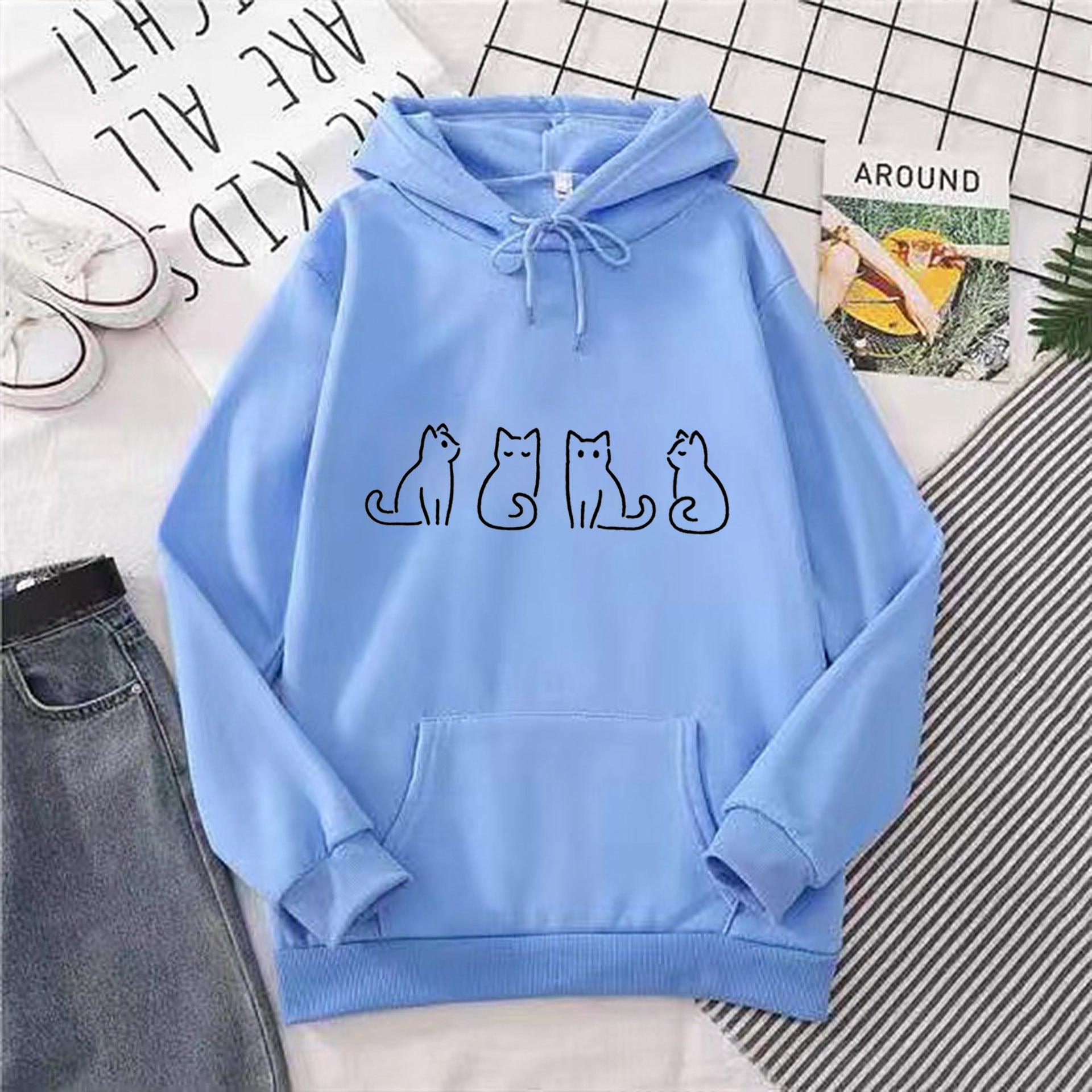 Hoodie Sweater Couple Loose Printed Top - AL MONI EXPRESS