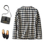 Houndstooth Small Fragrance Jacket Women Clothing - Almoni Express