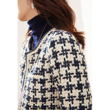 Houndstooth Small Fragrance Jacket Women Clothing - Almoni Express