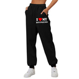 I Love MY BOYFRIEND Printed Trousers Casual Sweatpants Men And Women Sports Pants - AL MONI EXPRESS