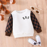 Infants And Toddlers Fall Long-sleeved Tops Fashion Plaid Sweatshirt - Almoni Express