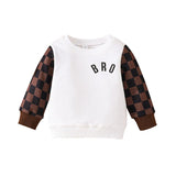 Infants And Toddlers Fall Long-sleeved Tops Fashion Plaid Sweatshirt - Almoni Express