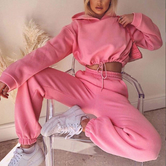 Jogging Suits For Women 2 Piece Sweatsuits Tracksuits Sexy Long Sleeve HoodieCasual Fitness Sportswear - AL MONI EXPRESS