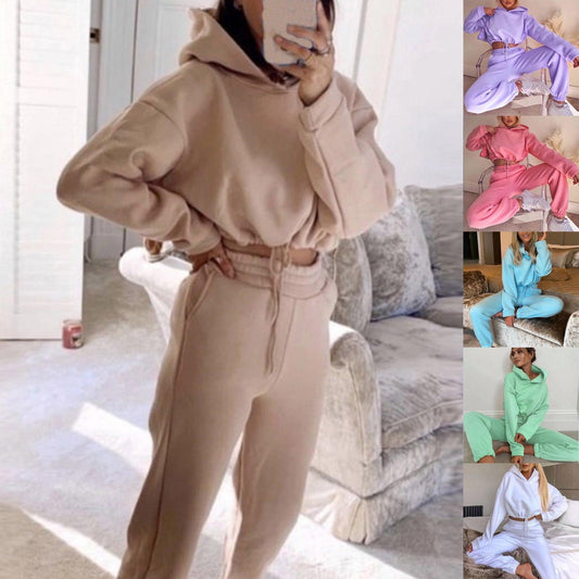 Jogging Suits For Women 2 Piece Sweatsuits Tracksuits Sexy Long Sleeve HoodieCasual Fitness Sportswear - AL MONI EXPRESS