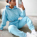 Jogging Suits For Women 2 Piece Sweatsuits Tracksuits Sexy Long Sleeve HoodieCasual Fitness Sportswear - AL MONI EXPRESS