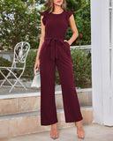 Jumpsuit Women's Ruffled Wide Leg Strap - AL MONI EXPRESS