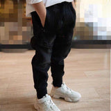 Kids Black Jeans Single Pants Spring And Autumn Boys Pants - Almoni Express