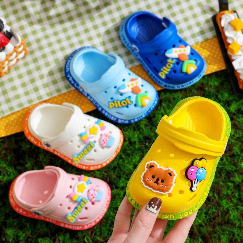 Kids Cartoon Cave Hole Sandals - Almoni Express