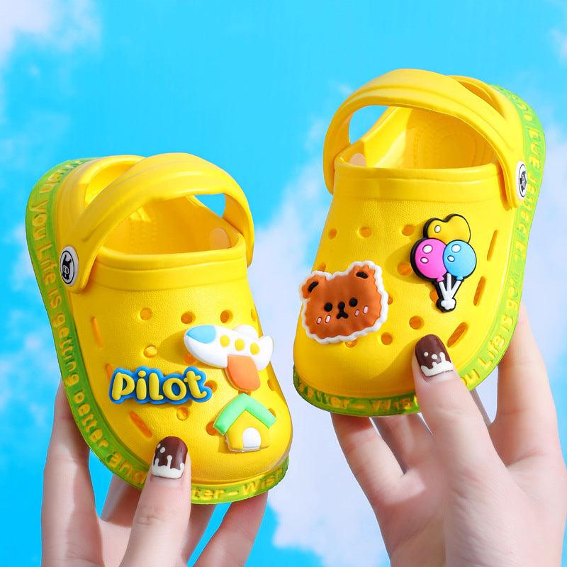 Kids Cartoon Cave Hole Sandals - Almoni Express