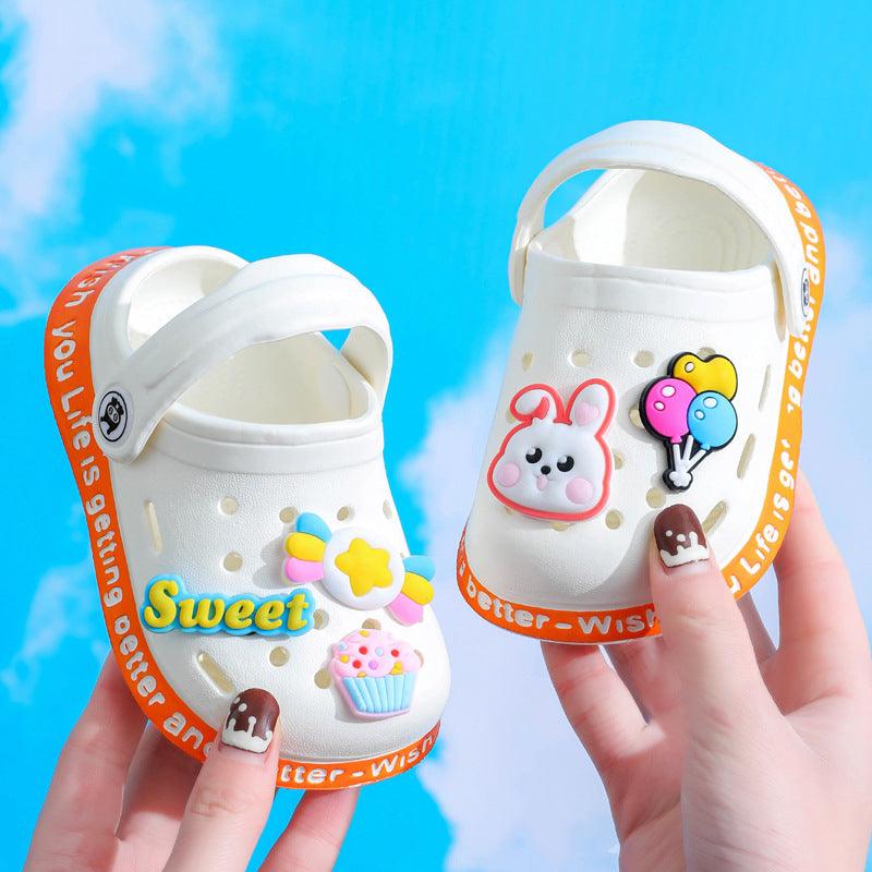 Kids Cartoon Cave Hole Sandals - Almoni Express