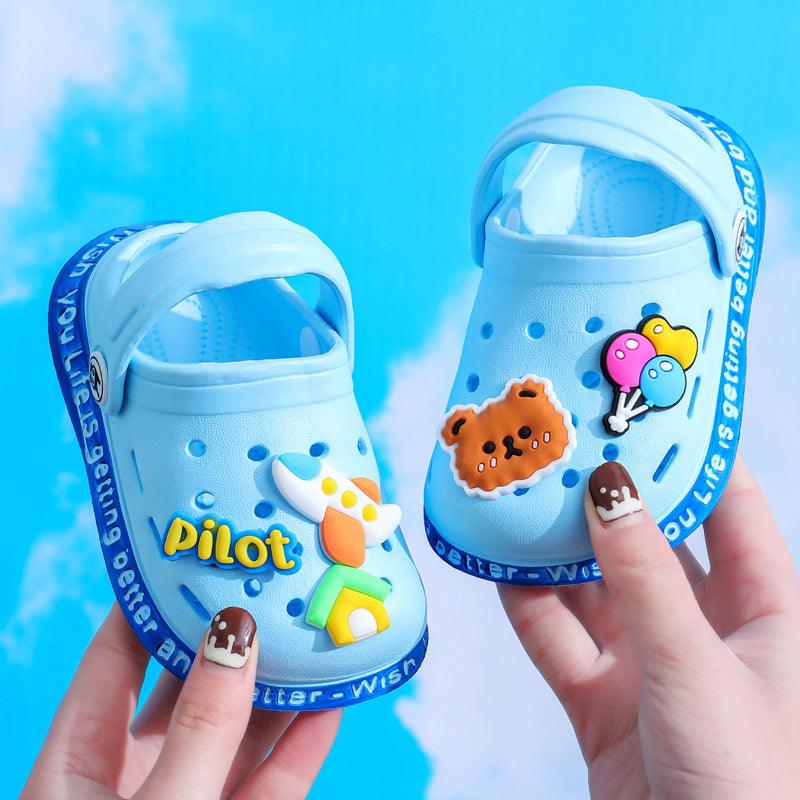 Kids Cartoon Cave Hole Sandals - Almoni Express