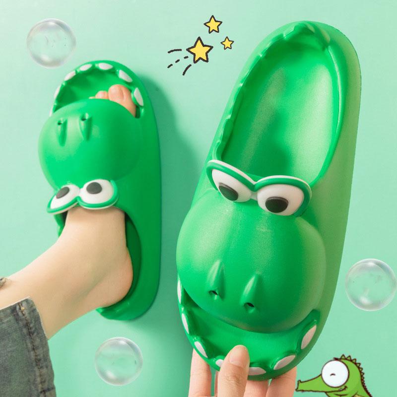 Kids Dinosaur Slippers Wholesale Summer Cartoon Parent Child Outdoor Home EVA Sandals Women Men Kids Cute Slippers Baby Shoes - Almoni Express