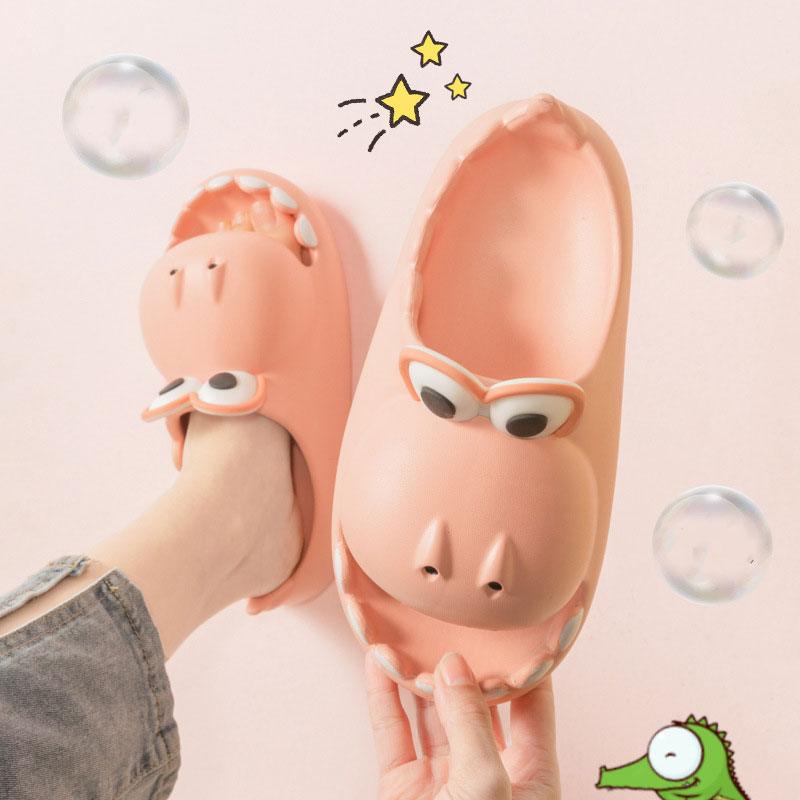 Kids Dinosaur Slippers Wholesale Summer Cartoon Parent Child Outdoor Home EVA Sandals Women Men Kids Cute Slippers Baby Shoes - Almoni Express