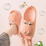 Kids Dinosaur Slippers Wholesale Summer Cartoon Parent Child Outdoor Home EVA Sandals Women Men Kids Cute Slippers Baby Shoes - Almoni Express