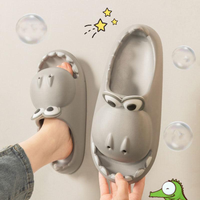 Kids Dinosaur Slippers Wholesale Summer Cartoon Parent Child Outdoor Home EVA Sandals Women Men Kids Cute Slippers Baby Shoes - Almoni Express