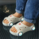 Kids Glowing Slippers Cartoon Car Sandals Children Sandals Anti Slip Boys Girls Luminous Slippers Summer Beach Shoes - Almoni Express