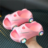 Kids Glowing Slippers Cartoon Car Sandals Children Sandals Anti Slip Boys Girls Luminous Slippers Summer Beach Shoes - Almoni Express