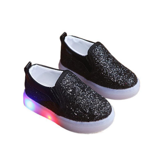 Kids Led Sneakers Lighted Baby Toddler Sneakers Sequin Girl Light Shoes - Almoni Express