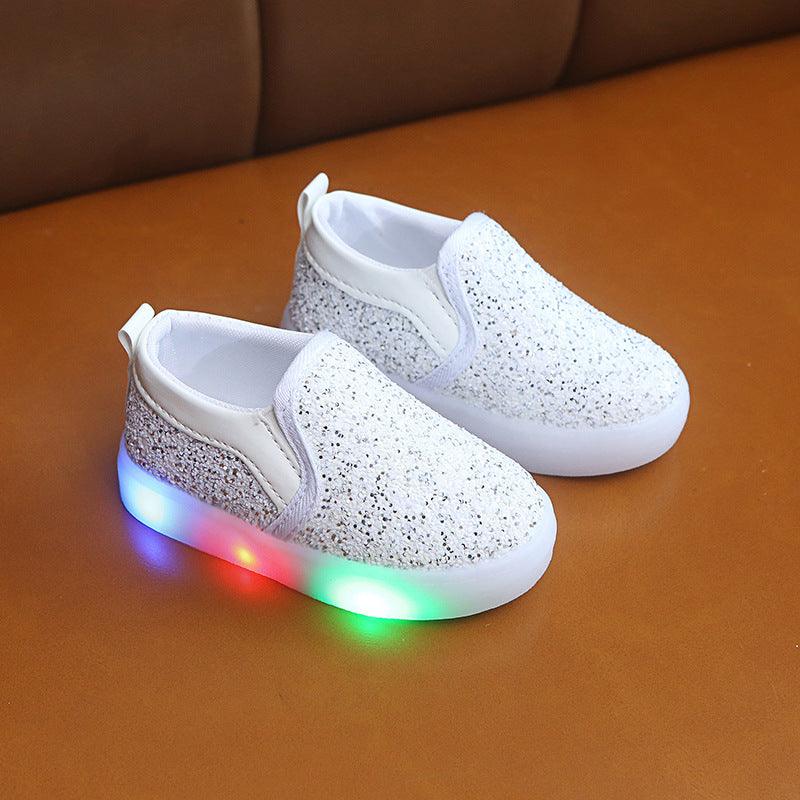 Kids Led Sneakers Lighted Baby Toddler Sneakers Sequin Girl Light Shoes - Almoni Express