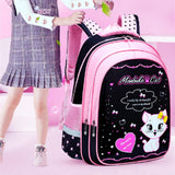 Kids School Cute Cat Print Backpack - Almoni Express