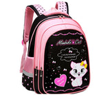 Kids School Cute Cat Print Backpack - Almoni Express