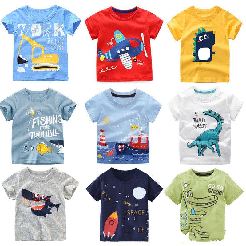 Kids Short Sleeve T-Shirt Random Color - Almoni Express