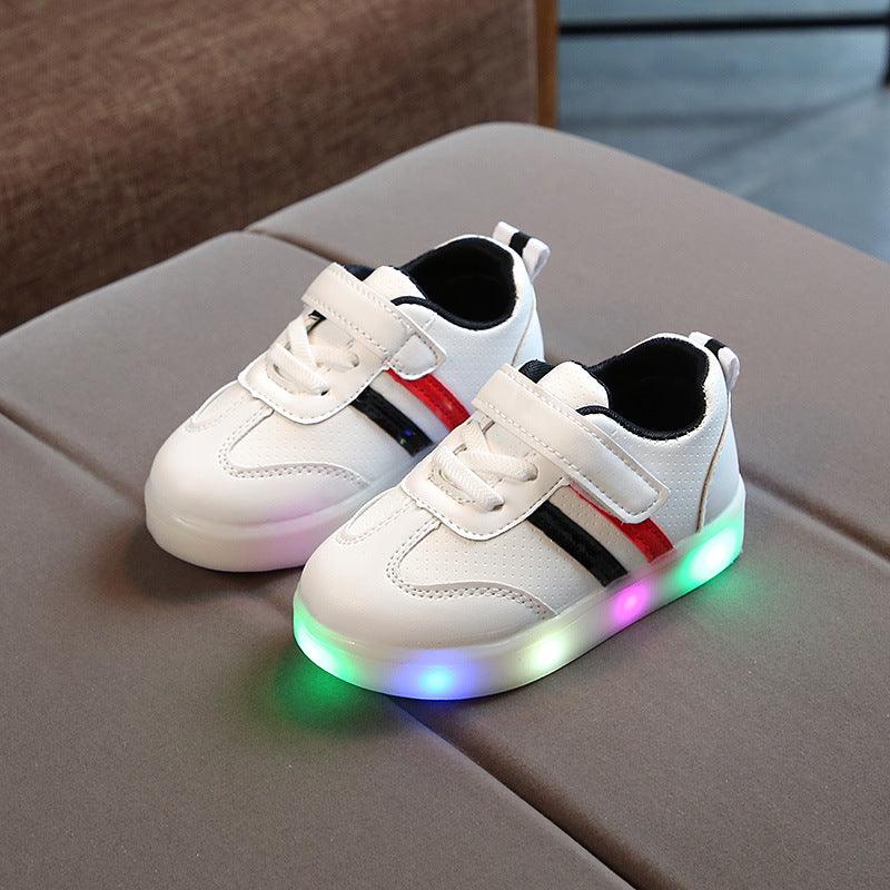 Kimmy White LED Sneakers Shoes - Almoni Express