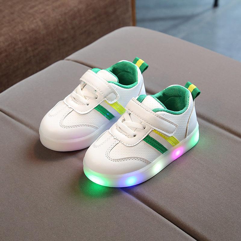 Kimmy White LED Sneakers Shoes - Almoni Express