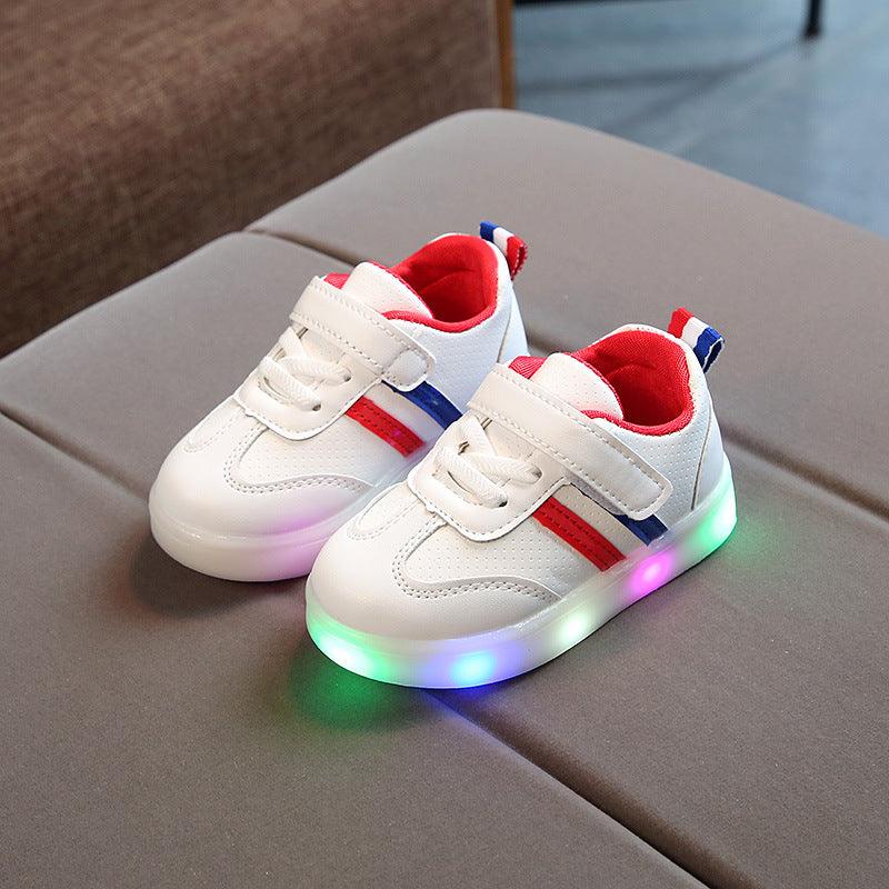 Kimmy White LED Sneakers Shoes - Almoni Express