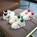 Kimmy White LED Sneakers Shoes - Almoni Express