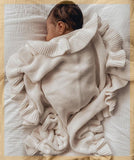 Knitted Baby Blankets Newborn Swaddle Wrap Ruffle - Almoni Express