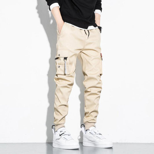 Korean Loose Cotton Sports Cargo Pants - AL MONI EXPRESS