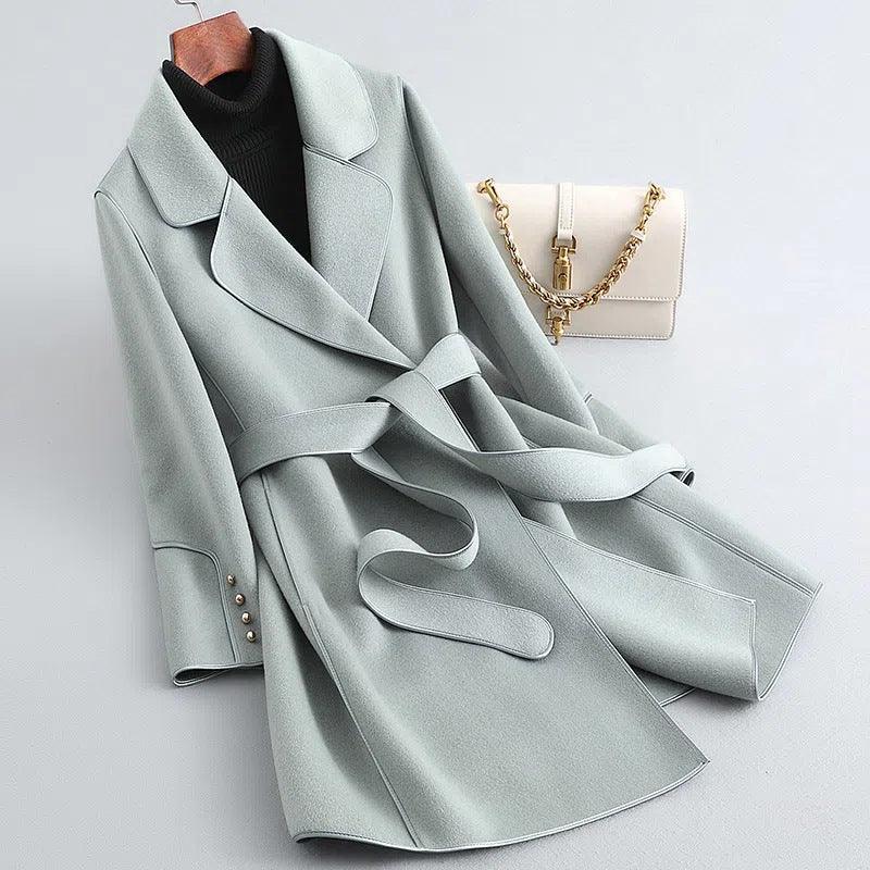 Korean Style Wool Coat Overcoat Women - Almoni Express