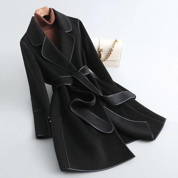 Korean Style Wool Coat Overcoat Women - Almoni Express