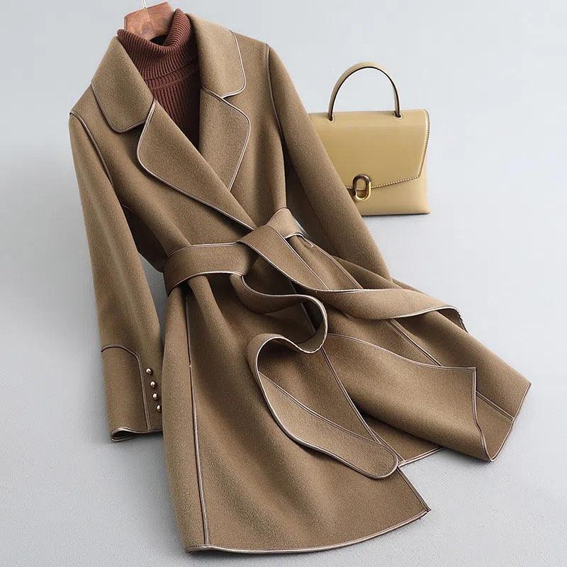 Korean Style Wool Coat Overcoat Women - Almoni Express