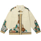 Lace Embroidery Stitching Workwear Jacket Men - Almoni Express