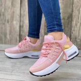 Lace Up Sneakers Women Wedge Heel Running Sports Shoes - AL MONI EXPRESS