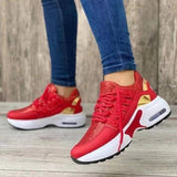 Lace Up Sneakers Women Wedge Heel Running Sports Shoes - AL MONI EXPRESS