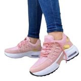 Lace Up Sneakers Women Wedge Heel Running Sports Shoes - AL MONI EXPRESS