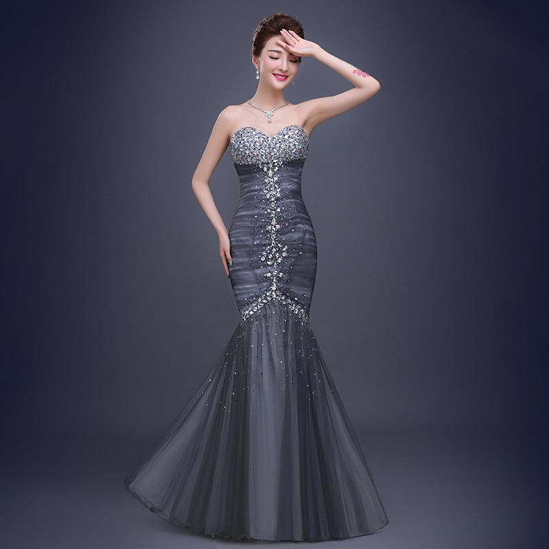 Ladies fishtail long evening dress - Almoni Express