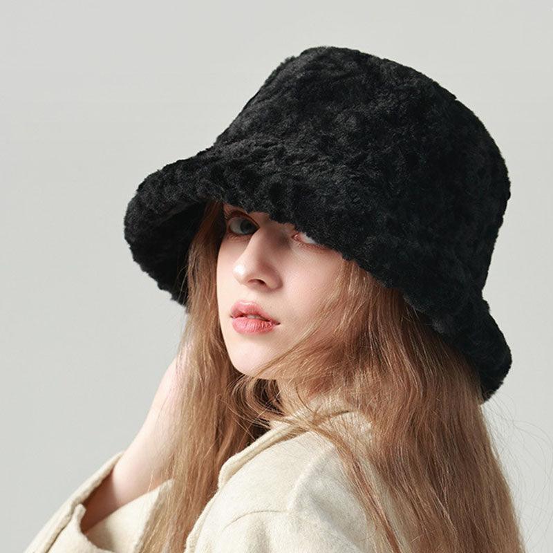 Lambswool Fisherman Hat Winter Warm Fashionable Solid Color Hats For Women - AL MONI EXPRESS