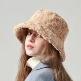 Lambswool Fisherman Hat Winter Warm Fashionable Solid Color Hats For Women - AL MONI EXPRESS