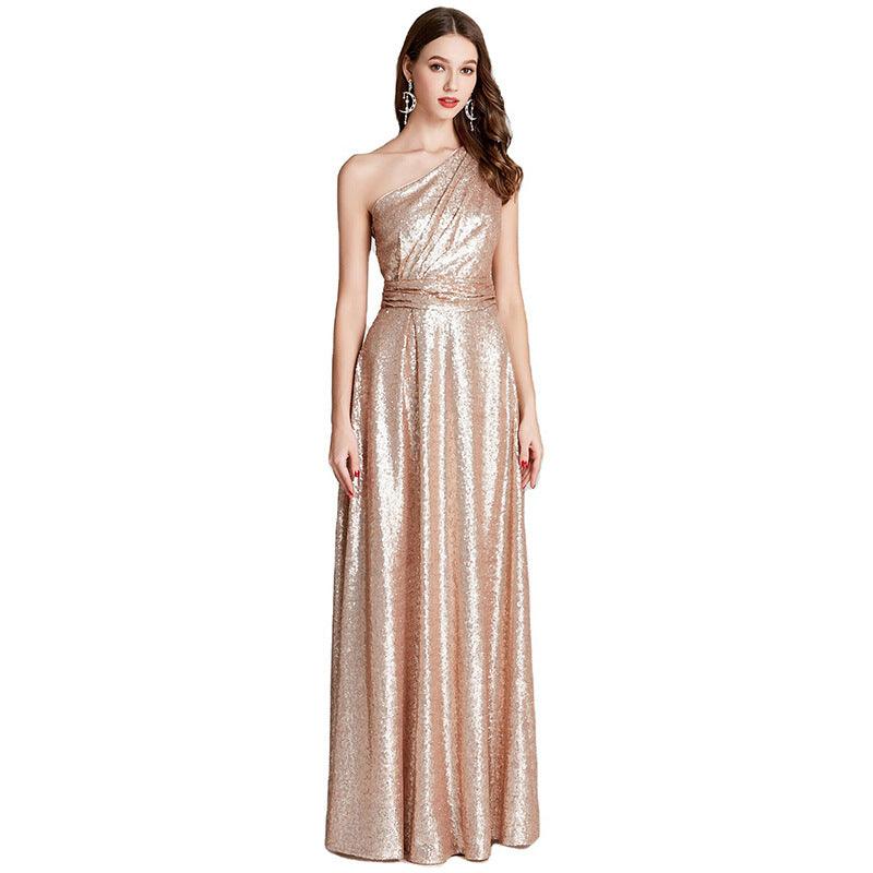 Large Bridesmaid Dress Banquet Dance Host Evening Dress - Almoni Express