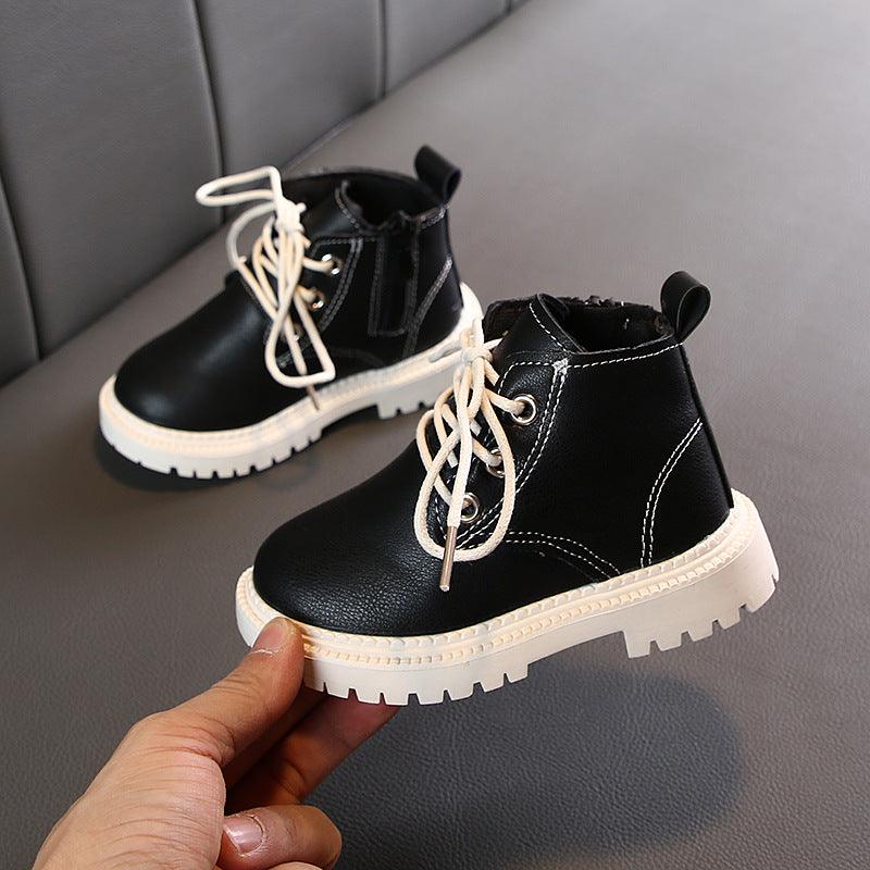 Leather short boots for boys - Almoni Express