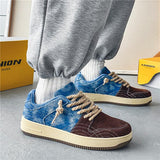 Leisure Denim Board Shoes Men Lace-up Flats Skateboard - AL MONI EXPRESS