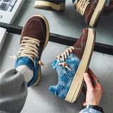 Leisure Denim Board Shoes Men Lace-up Flats Skateboard - AL MONI EXPRESS